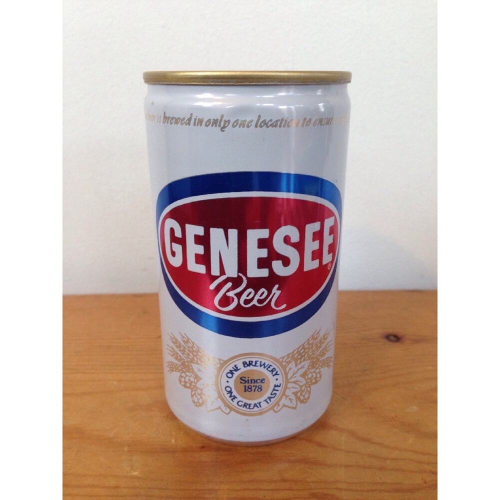Vtg Flat Pop Top Pull Tab Beer Can Genesee Brewing Co Red White Blue Rochester